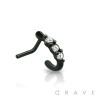 BLACK PLATED OVER 316L SURGICAL STEEL "L" SHAPE NOSE SCREW WITH 3CZ LINE